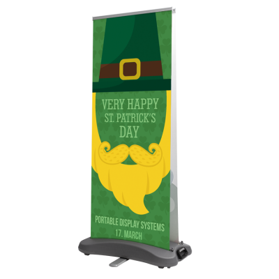 Luxurious outdoor advertising water base heavy duty 80*200cm double sided retractable pull roll up banner stand display