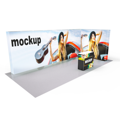 Reusable aluminum frame SEG backlight trade show backdrop 6x3 exhibition booth stand