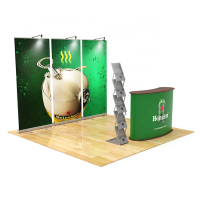 Budget cheap custom logo roll up banner portable display 3x3 size exhibition trade show booth 10x10